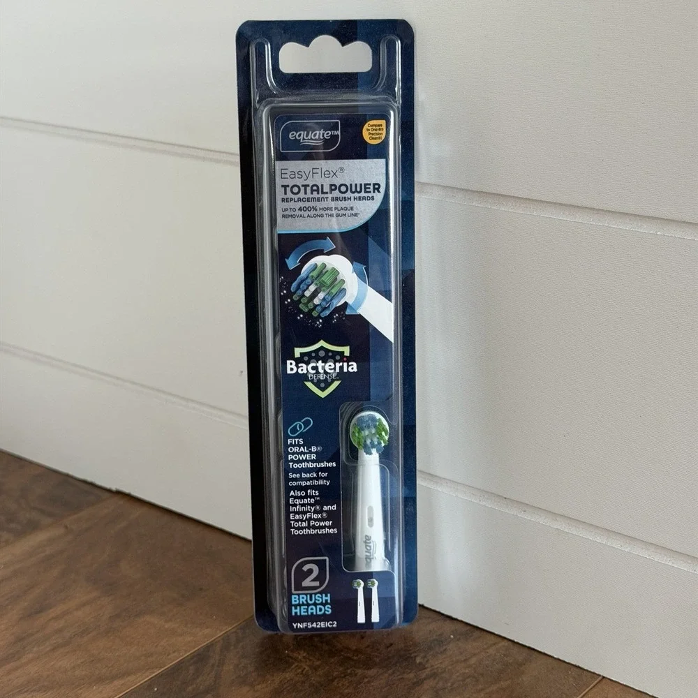 Equate‎ Easy Flex Flossing Bacteria Defense Replacement Brush Heads 2 CT